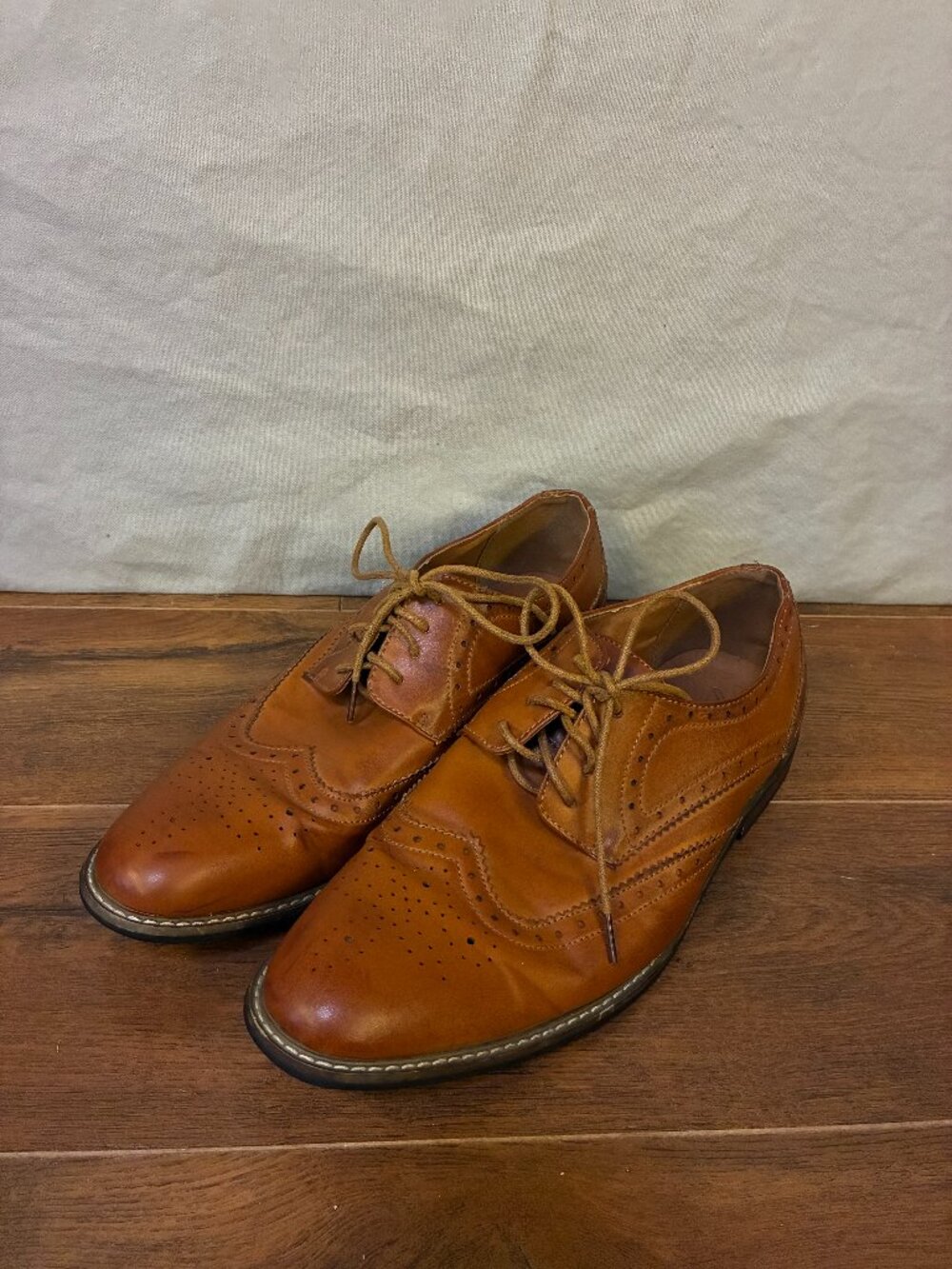 Jousen Milan Mens Brown Leather Wingtip Dress Shoes Size 12 Dark Academia Preppy